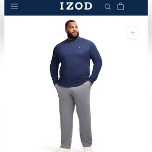 IZOD Advantage Performance Stretch Crew Neck Blue Sweater XXL